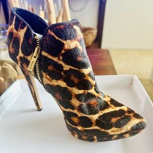 Leopard Platform Double Zip Booties Jessica Simpson